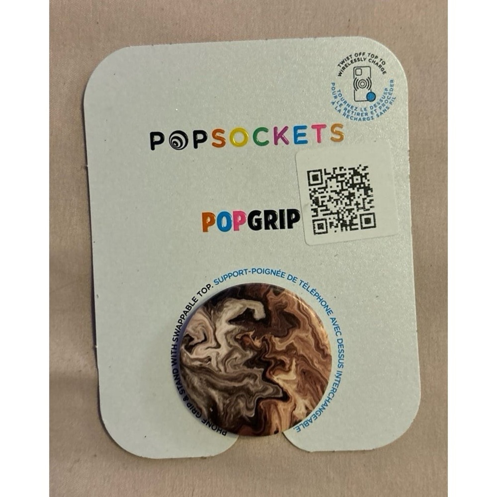 NEW Popsockets Brown Marble Design Pop Grip Phone Accessory